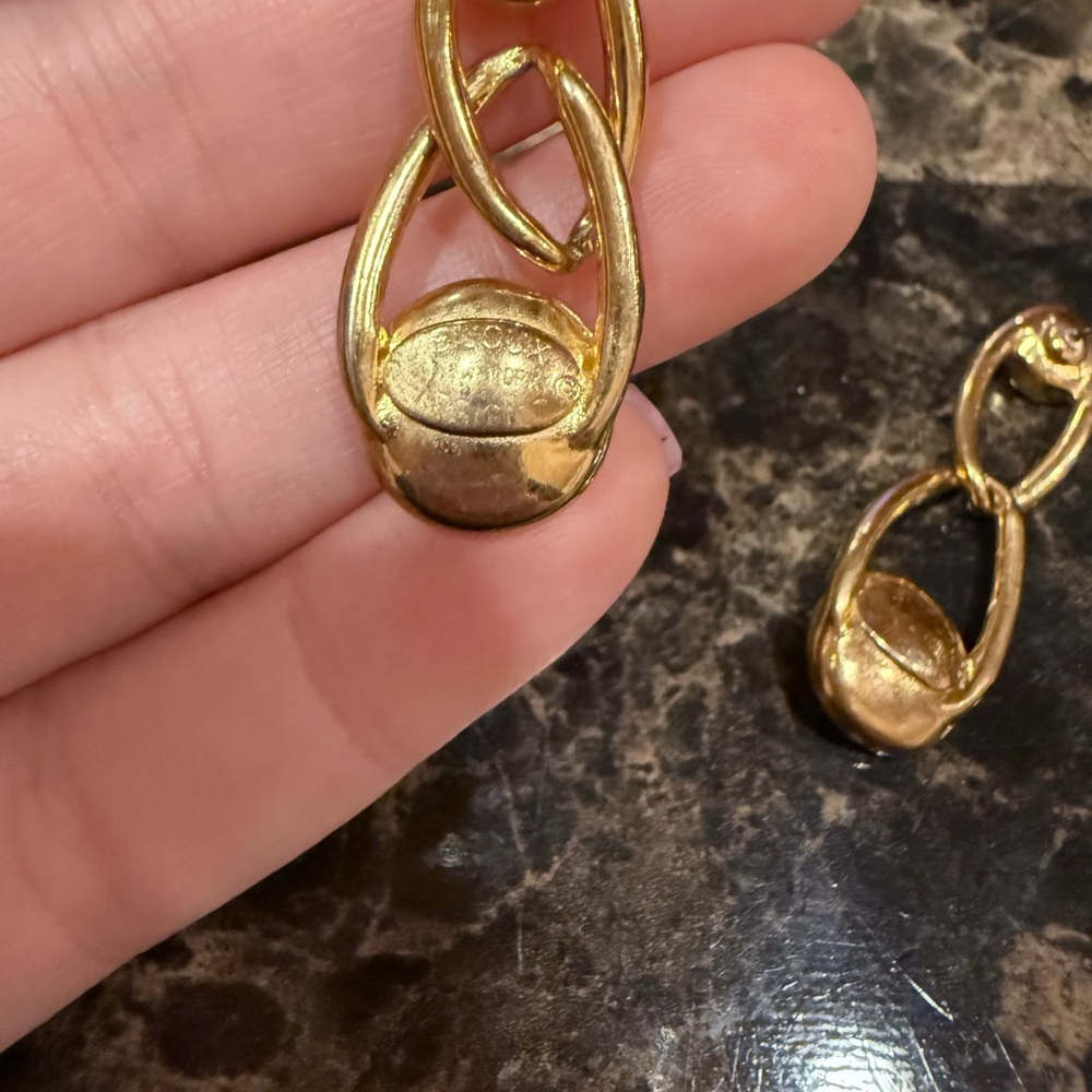 Bijoux Gold-Tone Double Drop Crystal Earrings - Picture 6 of 9